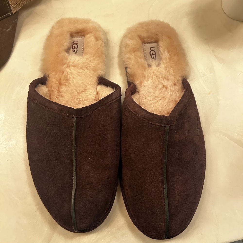 UGG Men’s Scuff Slippers – Size 14 – Espresso Brown - WORN ONE TIME